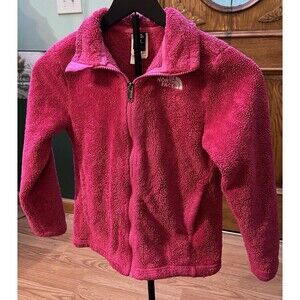 The North Face Girls Full Zip Jackets Circular Design Size Medium 10 Dark Pink